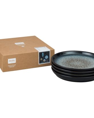 Denby Halo Middagstallrik 26 Cm 4-pack - Mattallrikar Stengods Svartblå