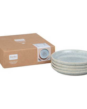 Denby Halo Speckle Tallrik 21 Cm 4-pack - Mattallrikar Stengods Grå