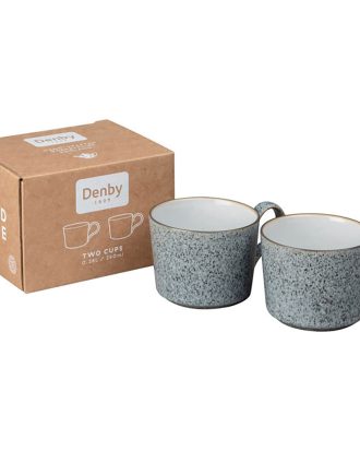 Denby Studio Grey Brew Kaffekopp 2-pack - Kaffekoppar Stengods Grå