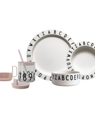 Design Letters Eat & Learn Gåvoset - Barnserviser Melamin Nude
