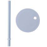 Design Letters Sugrör Med Lock - Barnmuggar Silikon Ljusblå