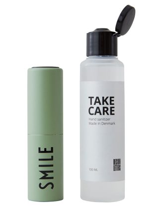 Design Letters Take Care Handsprit + Dispenser Smile - Tvålar Grön
