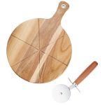 Dorre Sade Pizzaset - Pizzaskärare Rostfritt Stål Trä