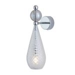 Ebb & Flow Smykke Vägglampa Crystal Check / Smokey Grey Ball / - Vägglampor Metall Shiny Silver