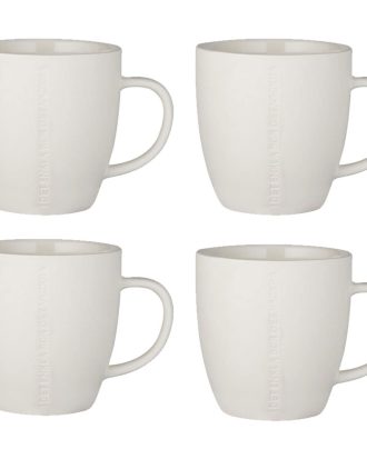 Ernst Citat I Det Enkla Muggar 4-pack - Kaffekoppar Stengods Vit
