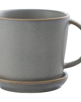 Ernst Kopp Med Fat 8,5 Cm - Tekoppar Stengods Grå