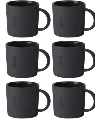 Ernst Koppar Små 6-pack - Kaffekoppar Stengods Mörkgrå