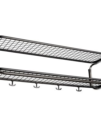 Essem Design Classic 650 Hatthylla Dubbel / Krom 110 Cm - Hatthyllor Stål Svart