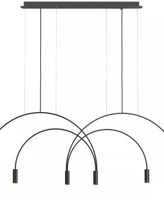 Estiluz Volta L92s.2t-w Pendel / / - Taklampor Aluminium Svart