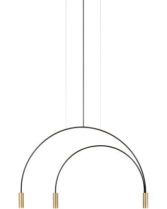 Estiluz Volta T-3536-w Pendel / Satin Gold / - Taklampor Aluminium Svart