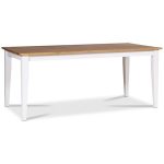 Dalarös matbord 140 cm - vit / oljad ek