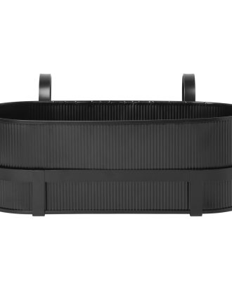 Ferm Living Bau Balkonglåda - Utekrukor & Odlingslådor Galvaniserat Stål Svart