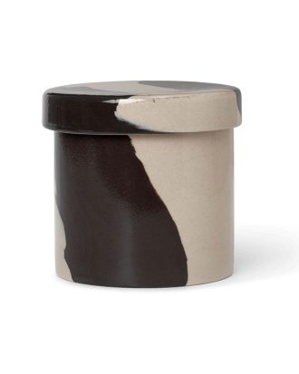 Ferm Living Inlay Behållare Sand / Ø9.8 x 9.5 Cm - Boxar & Askar Stengods Brun