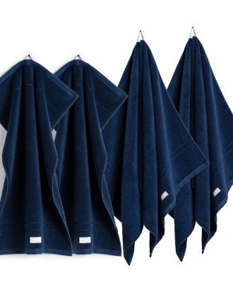 Gant Home Organic Premium Handduk 4-pack - Handdukar & Badlakan Ekologisk Bomull Yankee Blue