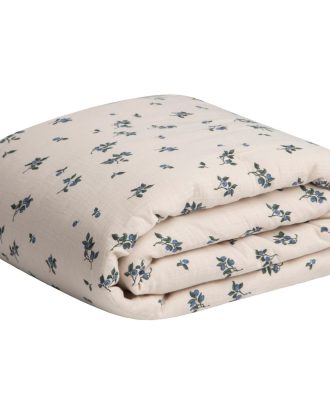 Garbo & Friends Blueberry Muslin Vadderad Filt 100x140 Cm - Plädar & Filtar Bomullsmuslin Sand
