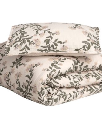 Garbo & Friends Honeysuckle Muslin Bäddset 100x140 / 40x60 Cm - Barnsängkläder Bomullsmuslin Sand