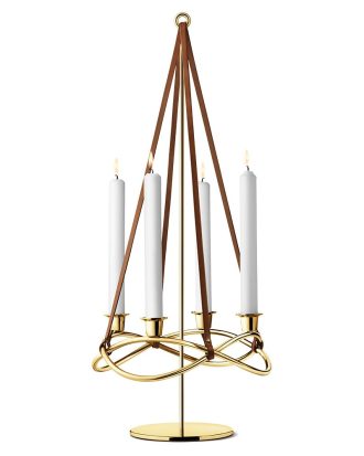 Georg Jensen Season Förlängning För Ljusstake - Tillbehör ljusstakar & ljuslyktor Läder Guld