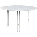 Gubi Ioi Soffbord Krom / / Marmor Ø70 Cm - Soffbord Mässing Vit