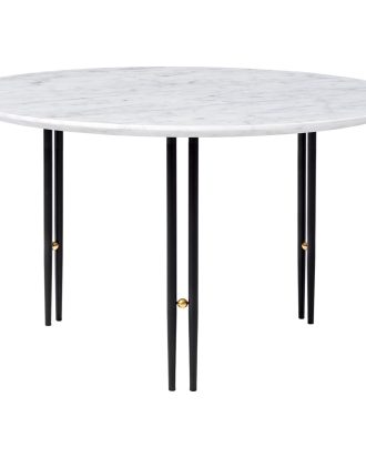 Gubi Ioi Soffbord Svart / / Marmor Ø70 Cm - Soffbord Mässing Vit