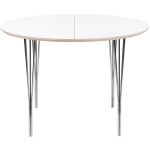 Haslev Symphony 82 Matbord Ø105 Laminat / Krom - Matbord & Barbord Plywood Vit