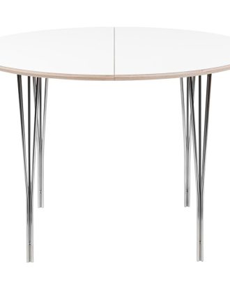 Haslev Symphony 82 Matbord Ø105 Laminat / Krom - Matbord & Barbord Plywood Vit