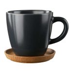 Höganäs Kaffemugg Med Träfat 33 Cl Matt - Kaffekoppar Stengods Grå