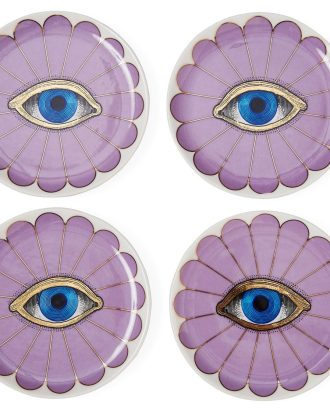 Jonathan Adler Fleur Glasunderlägg Ø10,1 Cm - Vin & Bartillbehör Porslin Lila