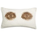 Jonathan Adler Muse Eyes Kudde 30x40 Cm /guld - Plädar & Prydnadskuddar Linne Vit