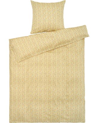 Juna Pleasantly Bäddset 150x210 Cm - Bäddset Ekologisk Bomullssatin Gul