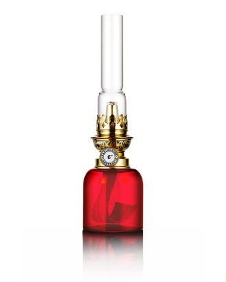 Karlskrona Lampfabrik Koholmen Fotogenlampa - Fotogen- & Oljelampor Mässing Rubinröd