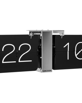 Karlsson No Case Flip Vägg/bordsklocka /krom - Bordsklockor Stål Svart