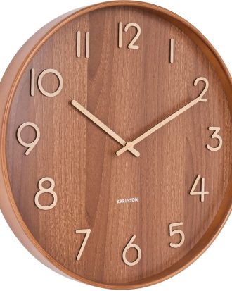 Karlsson Pure Väggklocka M - Väggklockor Metall Mörk Lind