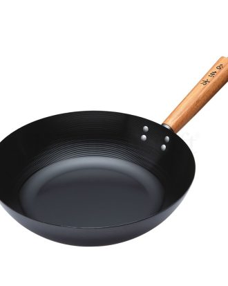 Kitchen Craft Oriental Wok Trähandtag Carbon 300mm - Wokpannor Stål