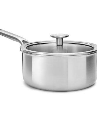 Kitchenaid Multi-ply Kastrull Med Glaslock 18 Cm / 2,13 L - Kastruller Aluminium Rostfritt Stål
