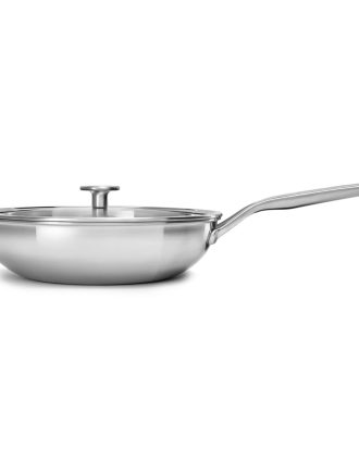 Kitchenaid Multi-ply Wokpanna Med Glaslock 28 Cm / 3,5 L - Wokpannor Rostfritt Stål Silver