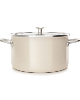 Kitchenaid Steel Core Enamel Gryta Med lock 24 Cm - Grytor Glas Almond