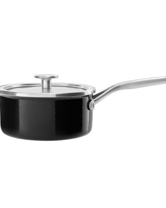 Kitchenaid Steel Core Enamel Kastrull Med lock 20 Cm - Kastruller Glas Svart