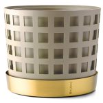 Klong Trio Square Kruka 18 Cm / Medium - Krukor Mässing Beige