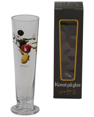 Lasse Åberg Öl Jubileum 40 Cl Mussaka - Ölglas Glas Klar