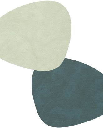 Lind Dna Curve Double Glasunderlägg 11x13 Cm Dark Green/olive Green - Bordstabletter & Glasunderlägg Läder Mörkgrön