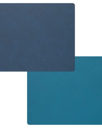 Lind Dna Square L Bordstablett Double 35x45 Cm /midnight Blue - Bordstabletter & Glasunderlägg Läder Petrol