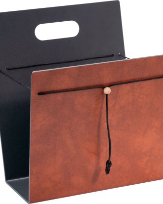 Lind Dna Tidningsställ L: 31 Cm Bull / Alu Antracit - Tidningsförvaring Läder Konjak