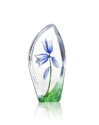 Målerås Glasbruk Floral Fantasy klocka - Konstglas Blå