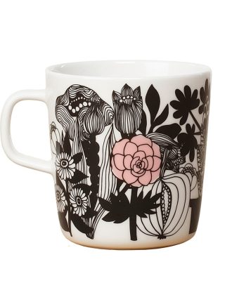 Marimekko Oiva/siirtolapuutarha Mugg 4 Dl - Kaffekoppar Stengods Svart