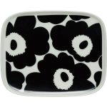 Marimekko Oiva/unikko Tallrik 12x15 Cm / Vit - Assietter Stengods Svart