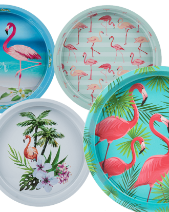 Plåtbricka flamingo