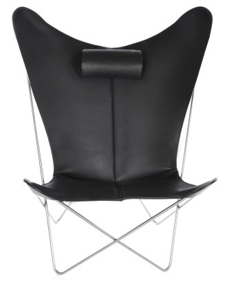 Ox Denmarq Ks Fladdermusfåtölj underrede Läder - Fåtöljer Stål Svart