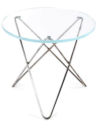 Ox Denmarq Mini O Table Sidobord Ø40 Cm Stål/ - Soffbord Glas Klar