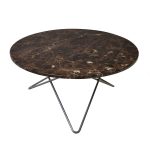 Ox Denmarq O Table Soffbord Ø80 Cm Svart/ Marmor - Soffbord Stål Brun