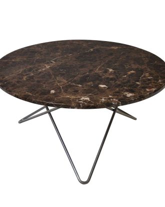 Ox Denmarq O Table Soffbord Ø80 Cm Svart/ Marmor - Soffbord Stål Brun